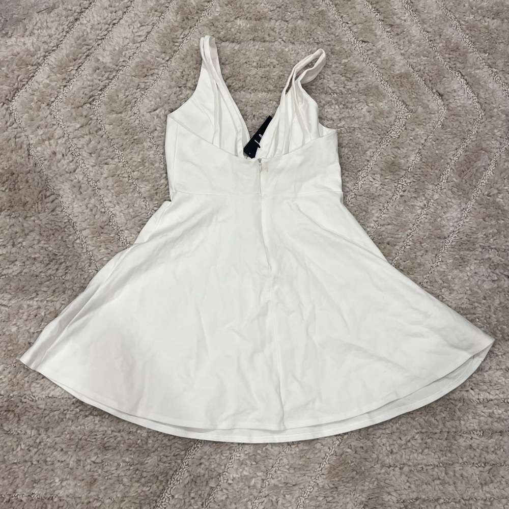 White fit and flare mini dress
